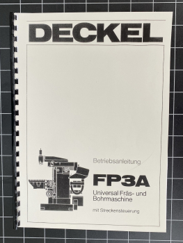 Deckel FP3A Betriebsanleitung Maschine