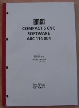 EMCO Compact 5 CNC User-Manual SW A6C114004 Ref. Nr. DE2024