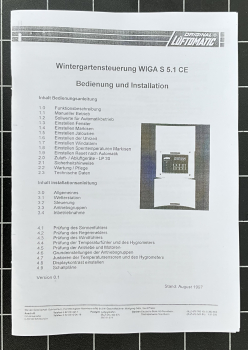 Lüftomatic WIGA S5.1 Steuerung - Bedienungsanleitung
