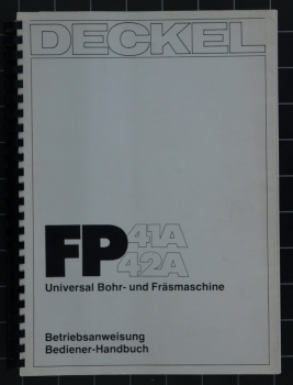 Deckel Betriebsanweisung / Bediener-Handbuch für FP41A/FP42A mit CNC2301 Steuerung