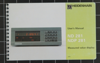Heidenhain User´s Manual ND281/NDP281 Id 284 251-26