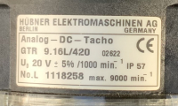 Hübner GTR 9.16L/420 Analog-DC-Tacho / Hohlwellen - Longlife - DC - Tachogenerator