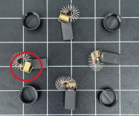 Kohlebürsten - lang & Bürstenhalterkappen passend für Siemens 1HU3071 - 1HU3078 sowie 1HU3100 - 1HU3108