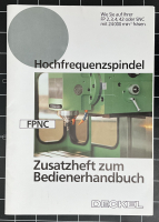 Deckel Hochfrquenzspindel Zusatzheft zum Bedienerhandbuch FPNC