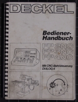 Deckel Bediener-Handbuch für FP2NC, FP3NC, FP4NC mit Dialog-4 Steuerung