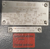 Siemens Servomotor 1HU3073-0AF01-Z A31, G45, K39